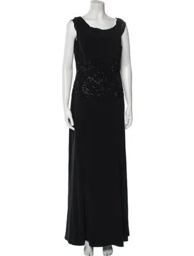 Pre-owned Oleg Cassini Vintage Long Dress In Black