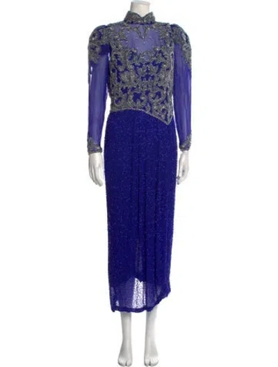 Pre-owned Oleg Cassini Vintage Long Dress In Blue