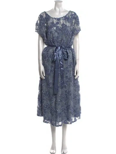 Pre-owned Oleg Cassini Vintage Long Dress In Blue