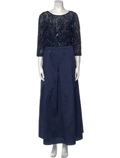 Pre-owned Oleg Cassini Vintage Long Dress In Blue