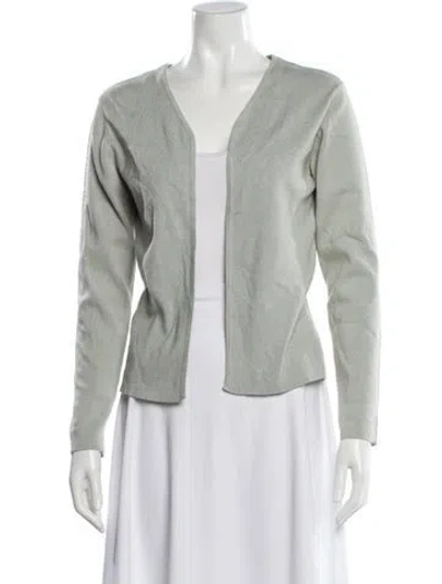 Pre-owned Oleg Cassini V-neck Sweater In Gray