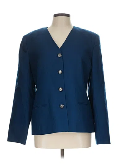 Pre-owned Oleg Cassini Wool Blazer Jacket In Blue