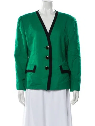 Pre-owned Oleg Cassini Wool Evening Jacket In Green