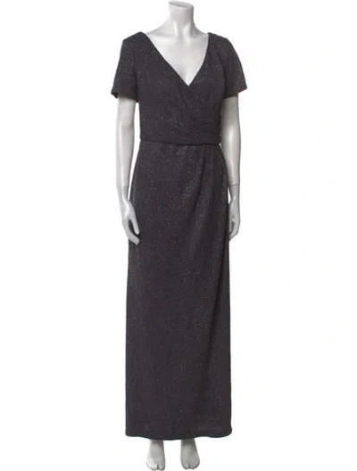 Pre-owned Oleg Cassini Wool Long Dress In Gray