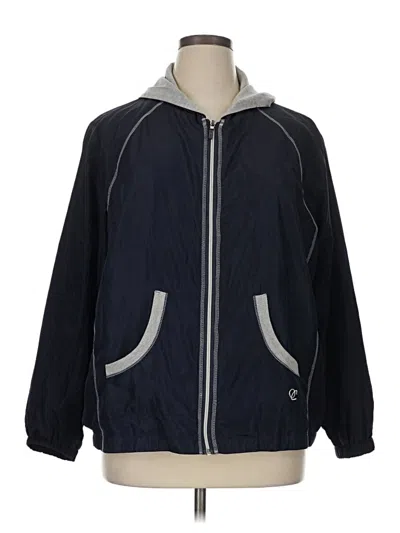 Pre-owned Oleg Cassini Zip Up Hoodie In Blue