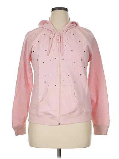 Pre-owned Oleg Cassini Zip Up Hoodie In Pink