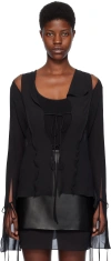 Olenich Black Ruffled Blouse In Black