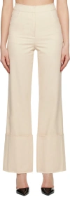 Olenich Off-white Raw Edge Trousers In Raw Linen