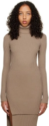 Olenich Taupe Slit Turtleneck In Mocco
