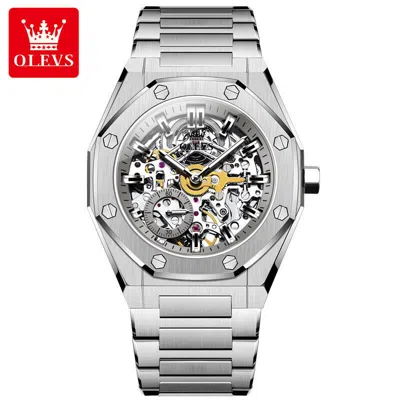 Pre-owned Olevs Men's, Mechanical Watch, Gift, High-end, Waterproof, Fashion, Watch, Couple In When 6669 Steel Belt Ben Bai Male