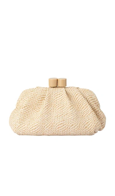Olga Berg Addison Woven Clutch In White