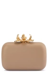 Olga Berg Adele Orchid Lock Frame Clutch In Natural