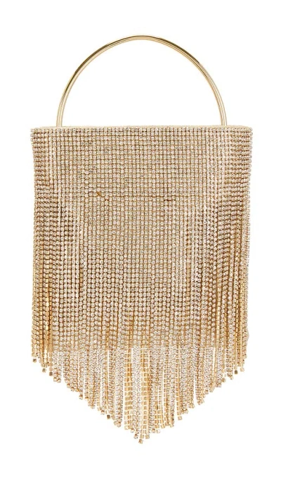 Olga Berg Adina Crystal Fringe Bag In 香槟酒色