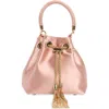 Olga Berg Amanda Satin Bucket Bag In Pink