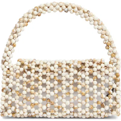 Olga Berg Amrita Faux Pearl Top Handle Bag In Pink