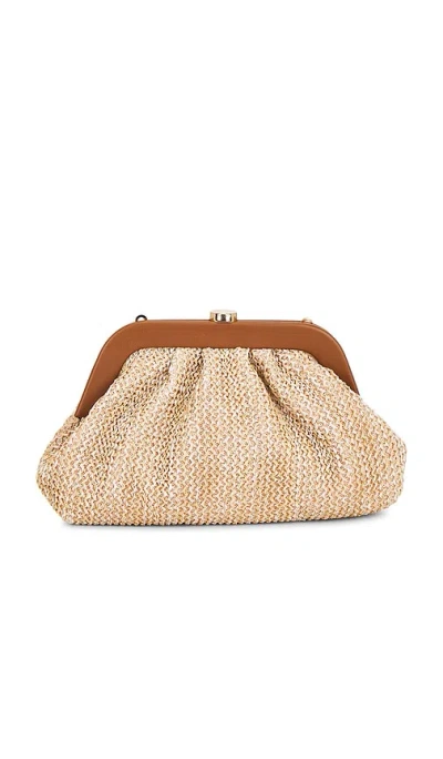 Olga Berg Ash Woven Clutch In Brown