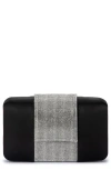 Olga Berg Aubrey Crystal Trim Clutch In Black