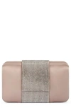 Olga Berg Aubrey Crystal Trim Clutch In Natural