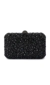 Olga Berg Aviva Crystal Frame Clutch In Black