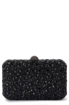 Olga Berg Aviva Crystal Frame Clutch In Black