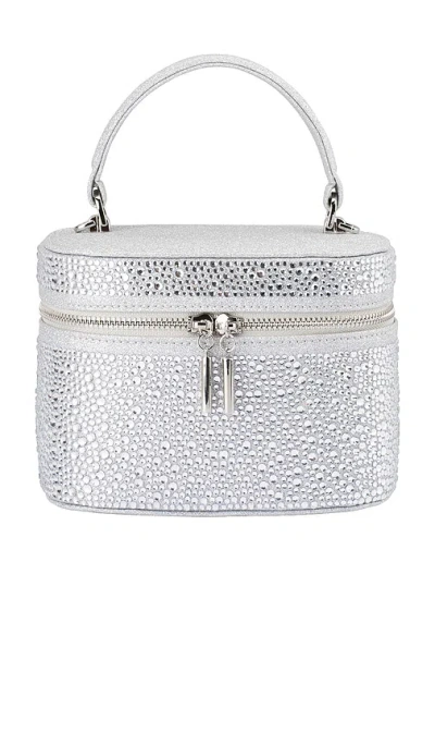 Olga Berg Beckie Zip Top Crystal Bag In Silver