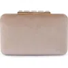Olga Berg Bess Velvet Frame Clutch In Neutral