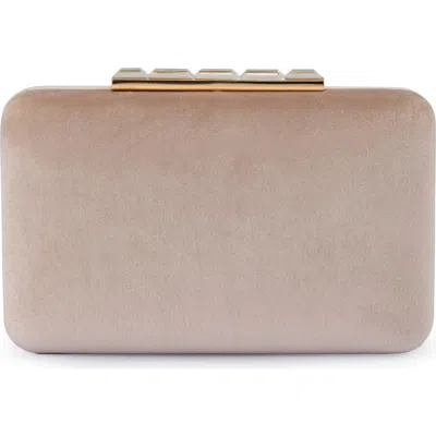 Olga Berg Bess Velvet Frame Clutch In Neutral