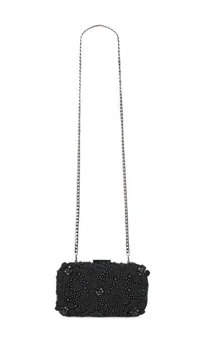 Olga Berg Beth Encrusted Clutch In Black