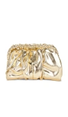 Olga Berg Betty Metallic Clutch In Gold