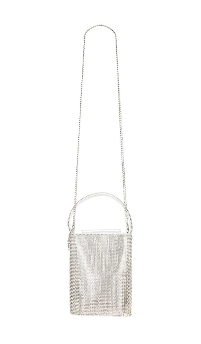 Olga Berg Billie Crystal Fringe Bag In Silver