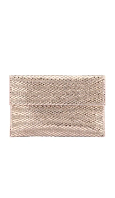 Olga Berg Cara Crystal Envelope Clutch In Gold