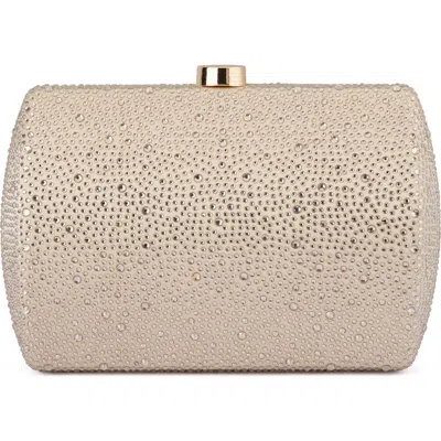 Olga Berg Carolina Crystal Frame Clutch In Gold