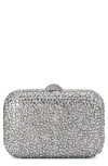 Olga Berg Casey Hot Fix Crystal Clutch In Silver