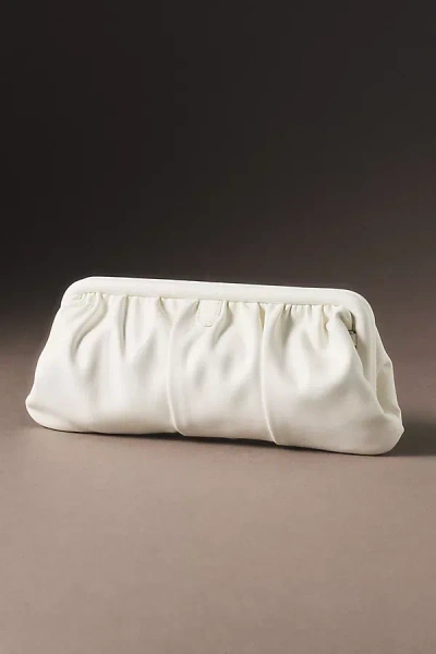 Olga Berg Catherine Gathered Clutch In White