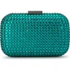 Olga Berg Caydence Hot Fix Crystal Clutch In Green