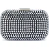Olga Berg Caydence Hot Fix Crystal Clutch In Metallic