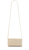 Olga Berg Mariana Crystal Clutch In Metallic Neutral
