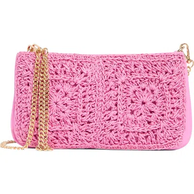 Olga Berg Dana Raffia Shoulder Bag