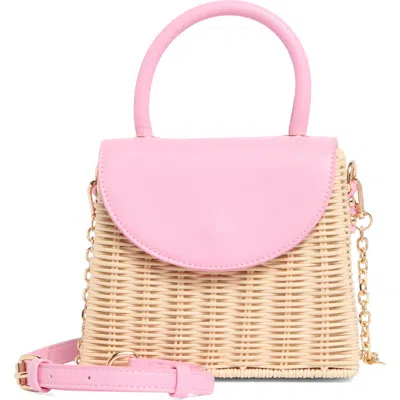 Olga Berg Donna Rattan Top Handle Bag