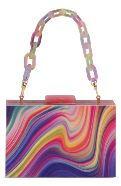 Olga Berg Dorothy Swirl Print Box Clutch In Multi