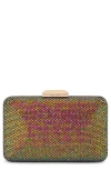 Olga Berg Edith Iridescent Frame Clutch In Multi