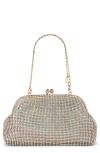 Olga Berg Ela Crystal Mesh Frame Clutch In Multi
