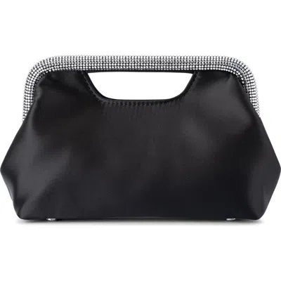 Olga Berg Eleanor Crystal Top Handle Bag In Black