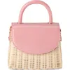 Olga Berg Elle Wicker Top Handle Bag In Multi
