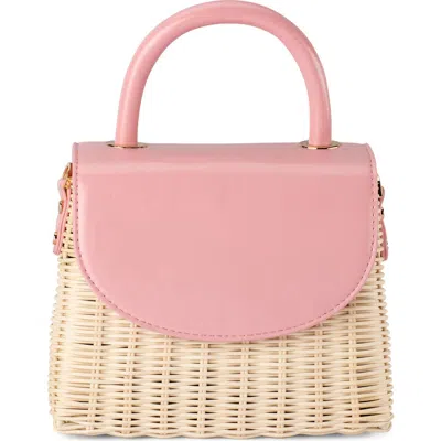 Olga Berg Elle Wicker Top Handle Bag In Multi