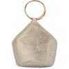 Olga Berg Bianca Ball Mesh Handle Bag In Champagne