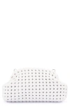 Olga Berg Everly Handwoven Faux Leather Frame Clutch In White