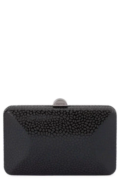 Olga Berg Frankie Embossed Clutch In Black