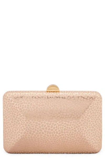 Olga Berg Frankie Embossed Clutch In Blush