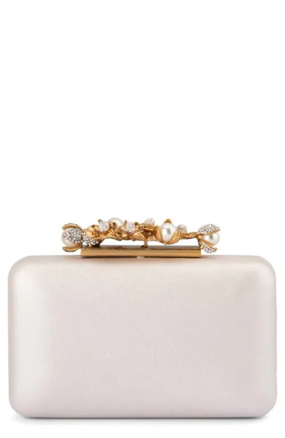 Olga Berg Gabriel Embellished Frame Clutch In Red